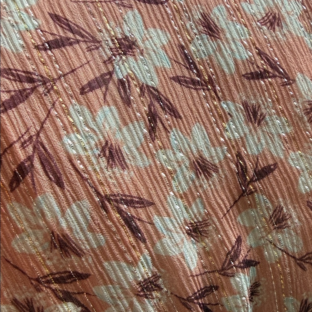Rebecca Taylor light pink floral summer dress w silver thread. - Picture 5 of 5